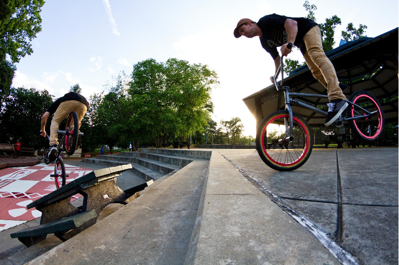 doing tricks with bmx bike