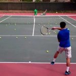 forehand training with a tennis ball machine