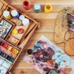 watercolours and acrylic paint for making art